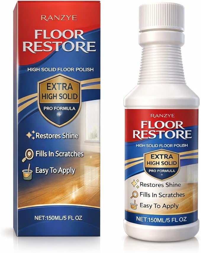 Floor Restore – High Solid Floor Restorer for Wood &amp Hard Floors Concentrated Coating to Restore Shine &amp Cover Fine Scratches Easy Mop-On Application