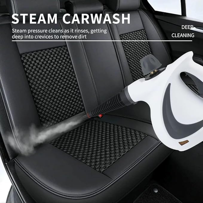 Handheld Pressurized Steam CleanerPower Washerwith 1 Set Accessories Multi-Purpose Steamer for Cleaning Car Furniture Floor Upholstery Grout and Tile (1 set+13 fabrics)