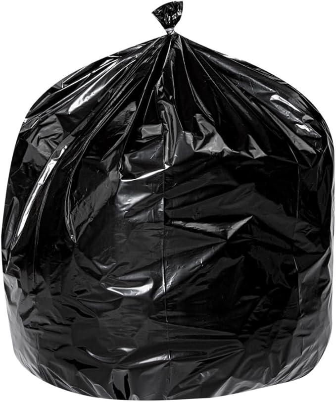 Restaurantware RW Clean 33 Gallon Trash Bags 100 Medium-Duty Garbage Can Liners - Fits 33-39 Gallon Trash Cans Stretchable Black Plastic Bin Liners With Star Seal Bottom