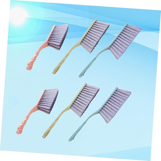 6pcs Thickened Hollow Handle Dusting Brushes Set for Sofa and Bed Cleaning Household Multi-Color Cleaning Tools with Sturdy Bristles for Furniture and Upholstery Maintenance