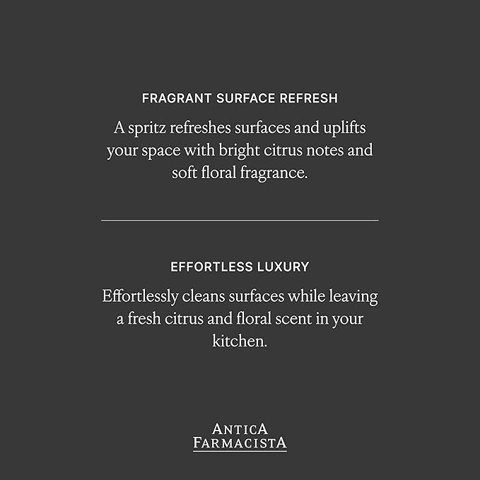 Antica Farmacista Counter Spray - Plant-Derived Biodegradable Cleaning Solution - Luxurious Home Care Essentials - Housewarming Gift - Orange Blossom Lilac &amp Jasmine 24 fl oz
