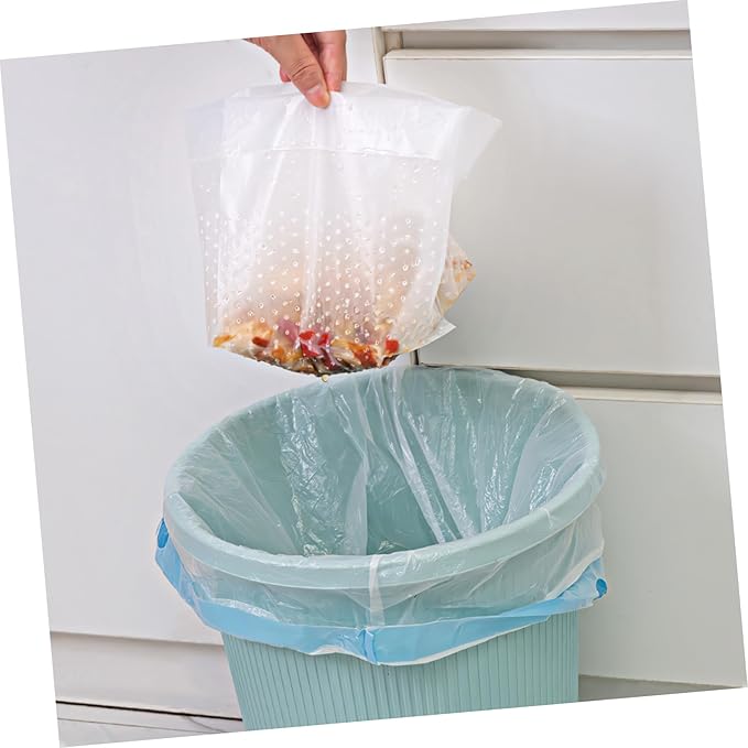 150 Pcs Transparent Kitchen Trash Bags Self Standing Waste Bags for Sink Bathroom Bedroom Hollow Design for Easy Food Scrap Disposal and