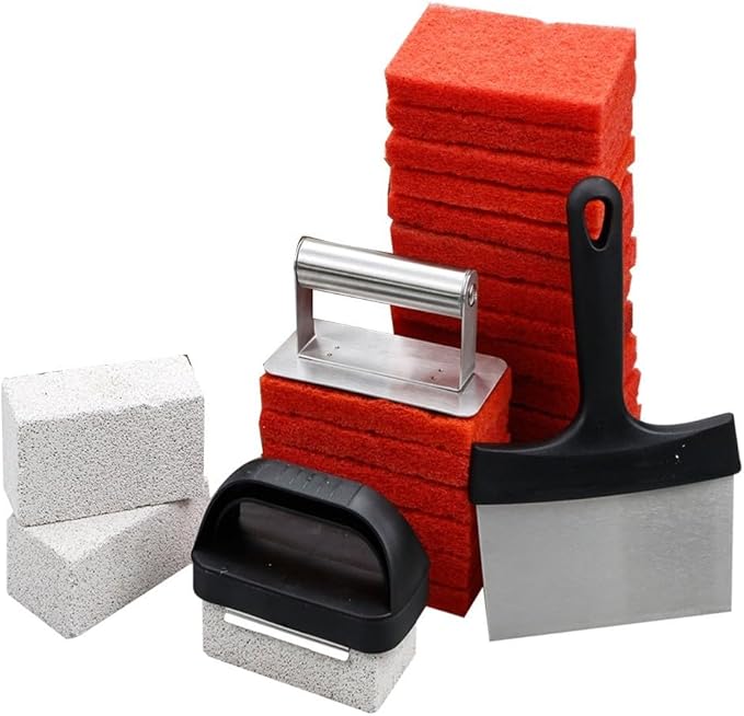 Griddle Cleaning Kit for 26 Pieces- Heavy Duty Grill Cleaner Kit Wit Gardening and Home Furnishings Accessories