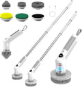 Electric Spin Scrubber Cordless 20W High-Torque Cleaning Brush Scrubber IPX7 Waterproof Electric Scrubber with Dual Speed for Kitchen Bathroom (S8)