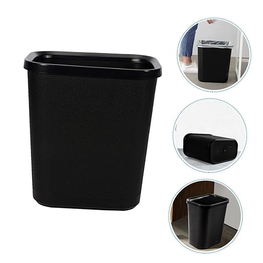 Slim Plastic Rubbish Container for Office Kitchen and Bathroom Practical Trash Storage Can with Stable Base for Compact Spaces Multi-Purpose Wastebasket