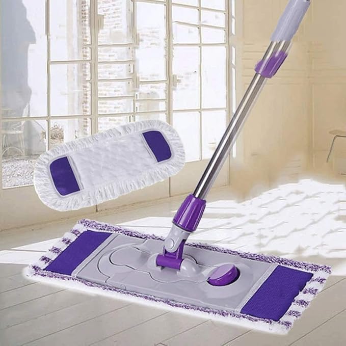 Dust Mop Microfiber Mops for Floor Cleaning with Extendable Adjustable Handle and Washable Pads