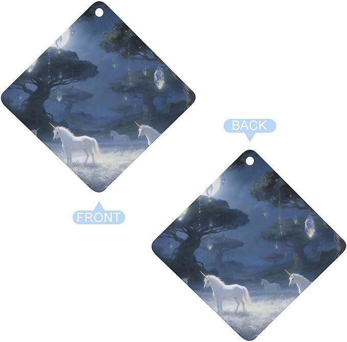 5PCS Car Air Freshener Hanging Personalized Double Sided Unicorn Habitat Car Fresheners Long Lasting New Cars Scents Cute Automotive Freshies for Closets Drawers (tea)