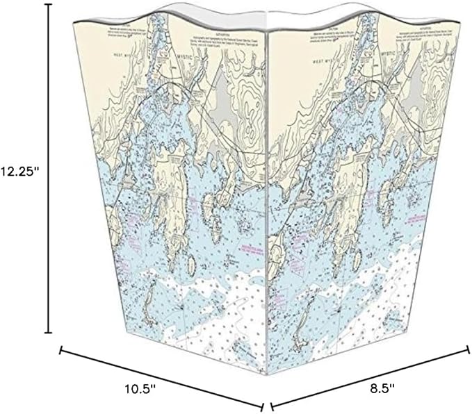 Marye-Kelley WB2521 - Mystic Nautical Chart Wastepaper Basket