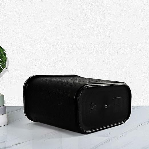 PRETYZOOM Small Plastic Trash can - 2 Gallon Trash can Space-Efficient Slim Garbage Bin Matte Black for Office Bedroom Kitchen Bathroom