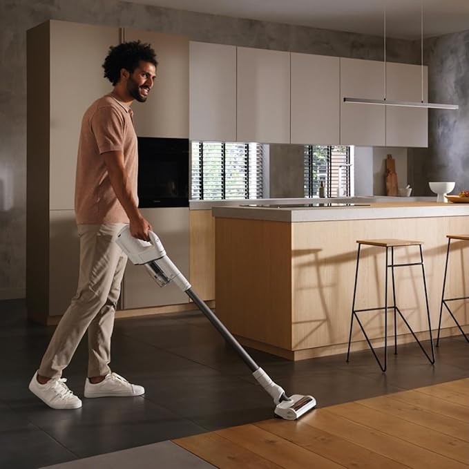 Miele Duoflex Extra Vacuum Cleaner Cordless and Bagless Multi-Use Multi-Floor Flexible Stick Vacuum with 2 Attachable Brushes in Brilliant White / Space Grey