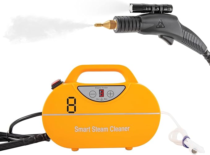 Multifunction Handheld Steam Cleaner 1800W Car Steam Cleaners for Home Use High Pressure Steam Clean Mobile Cleaning Machine Electric Portable Steamer for Cleaning (Yellow)