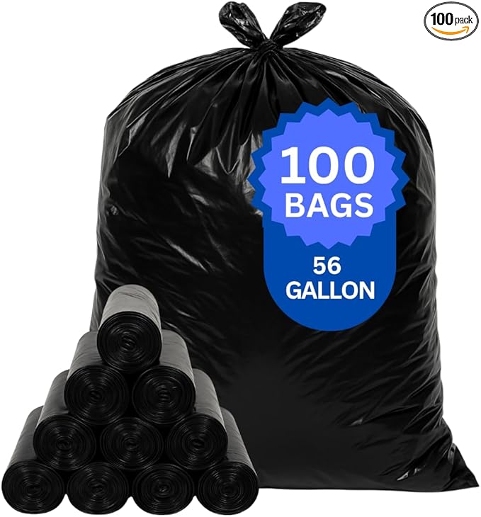 ASSUREPAK Black LDPE Coreless Trash Bags - 43x47 - 100 Bags - 1.3 mil - Black - 434713MBLKLDTL - AssurePak