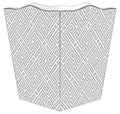 Marye-Kelley WB2654 - Grey &amp White Fret Pattern Wastepaper Basket