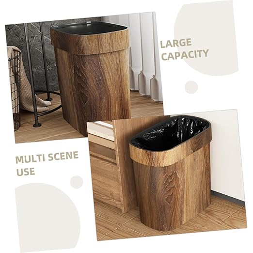 Vaguelly Kitchen Garbage Can Lid Bathroom Wastebasket Trash Can for Home Office Bedrooms Easy to Use