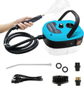 Handheld Steam Cleaner 2500W Pressurized Steam Cleaner with 3 Brush Heads Portable Steam Cleaner for Home Car Furniture Kitchen Bathroom and Wall Blue