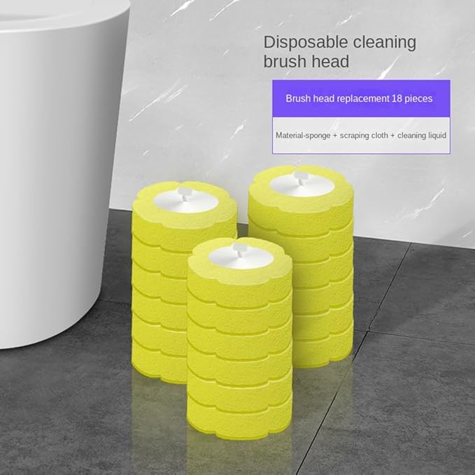 54 Counts Toilet Brush Disposable Refills Cleaning Bowl Wand Bathroom Cleaner Refill Heads(54pcs Different Fragrance Refills)
