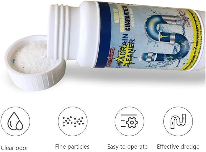 Pipe Dredge Deodorant Powerful Sink Drain Cleaner Pipe Dredging Agent Sewer Toilet Dredge Powder Cleanser Dredge Agent for Kitchen Toilet Pipeline Quick Cleaning Tool