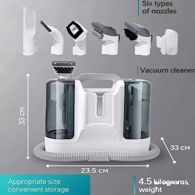 Portable Carpet &amp Upholstery Cleaner Machine with Pet Mess Tool Stain &amp Odor Remover Perfect for Car Interiors