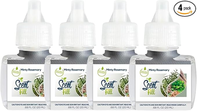 Scent Fill Minty Rosemary Plug in Air Freshener 4 Scented Oil Refills