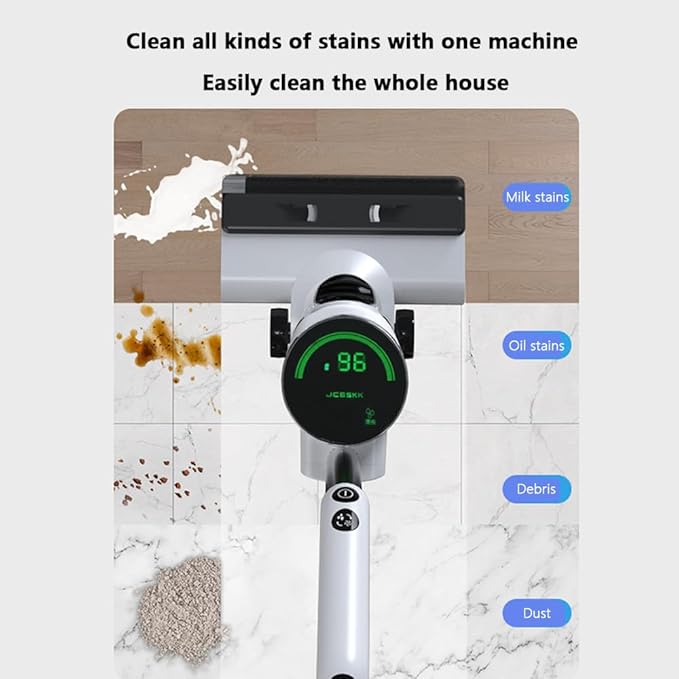 Household Floor ScrubberWet and Dry850ml Clean Water Tank600ml Sewage Tank16kpa Suction Washing and Mopping MachineCleaning MachineSuitable for Cleaning FloorsDustOilDebrisWhite (White )