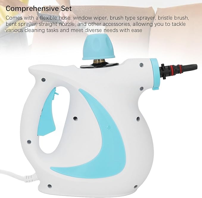 Handheld Steam Cleaner High Temperature Pressurized Steam Cleaner with 9 Accessories Multi Purpose Steamer for Cleaning Corner Car Bathroom Kitchen Grease (US Plug 110-120V)