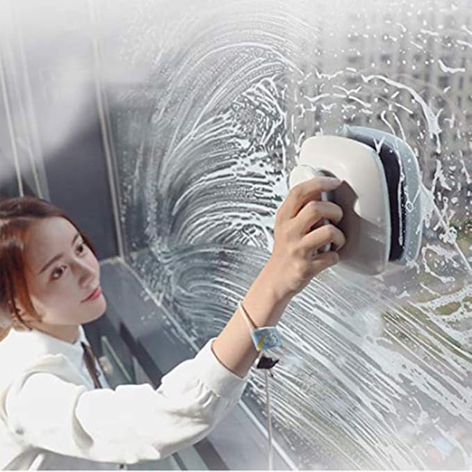 Window CleanerCleaning Magnetic Side Glass Wiper Brush Cleaner Clean Suitable for Home Office Car