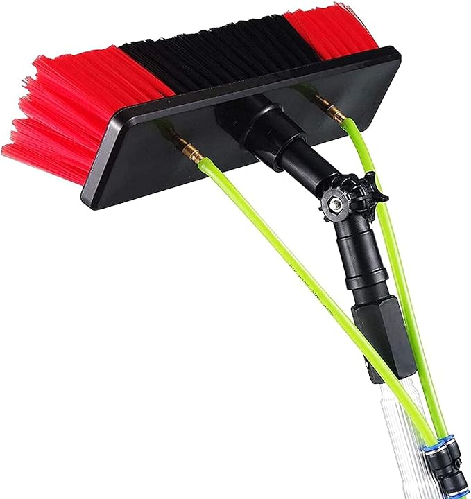 Window Cleaning Pole Water Fed Telescopic Brush Extendable Solar Panel Water Spray Cleaning Brush Window Cleaner Kit/9M