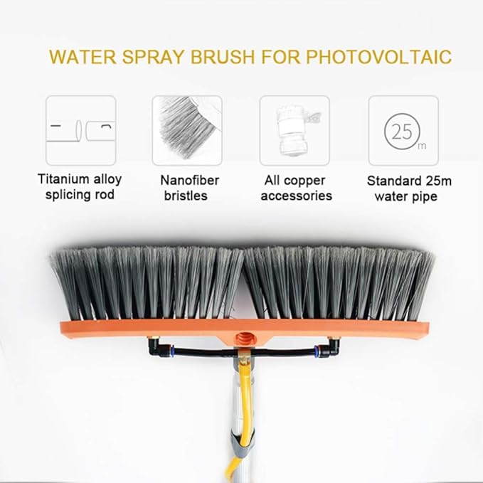 Solar Photovoltaic Panel Cleaning Water Spray Brush Professional High-Altitude Window Glass Cleaning Tool 4.5-12M Washing Set Equipment Extension Pole/5M/14.8Ft