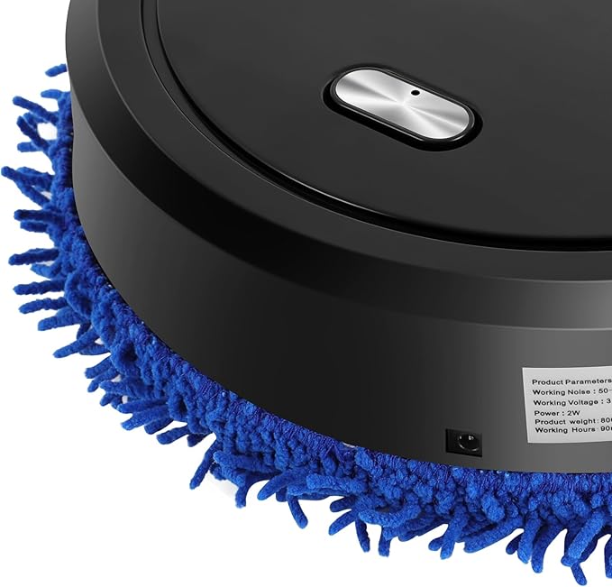 Wet &amp Dry Mopping Machine Multifunctional Mopping Cleaner Machine Intelligent Sweeper with USB Charging for Hard Floor Clean Pet Hair Carpet(Black)