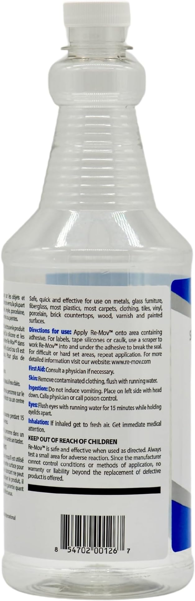 Silicone &amp Adhesive Remover – 32 oz Quart Spray Bottle | Heavy-Duty Cleaner for Caulk Tape Glue Stickers &amp More | Safe on Most Surfaces | Industrial-Strength Residue &amp Adhesive Remover
