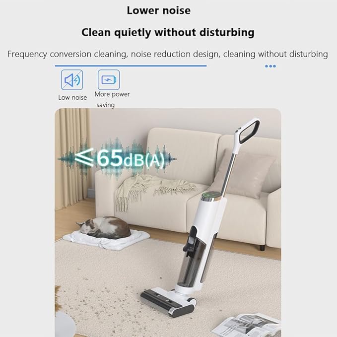 Household Floor ScrubberWet and Dry850ml Clean Water Tank600ml Sewage Tank16kpa Suction Washing and Mopping MachineCleaning MachineSuitable for Cleaning FloorsDustOilDebrisWhite (White )