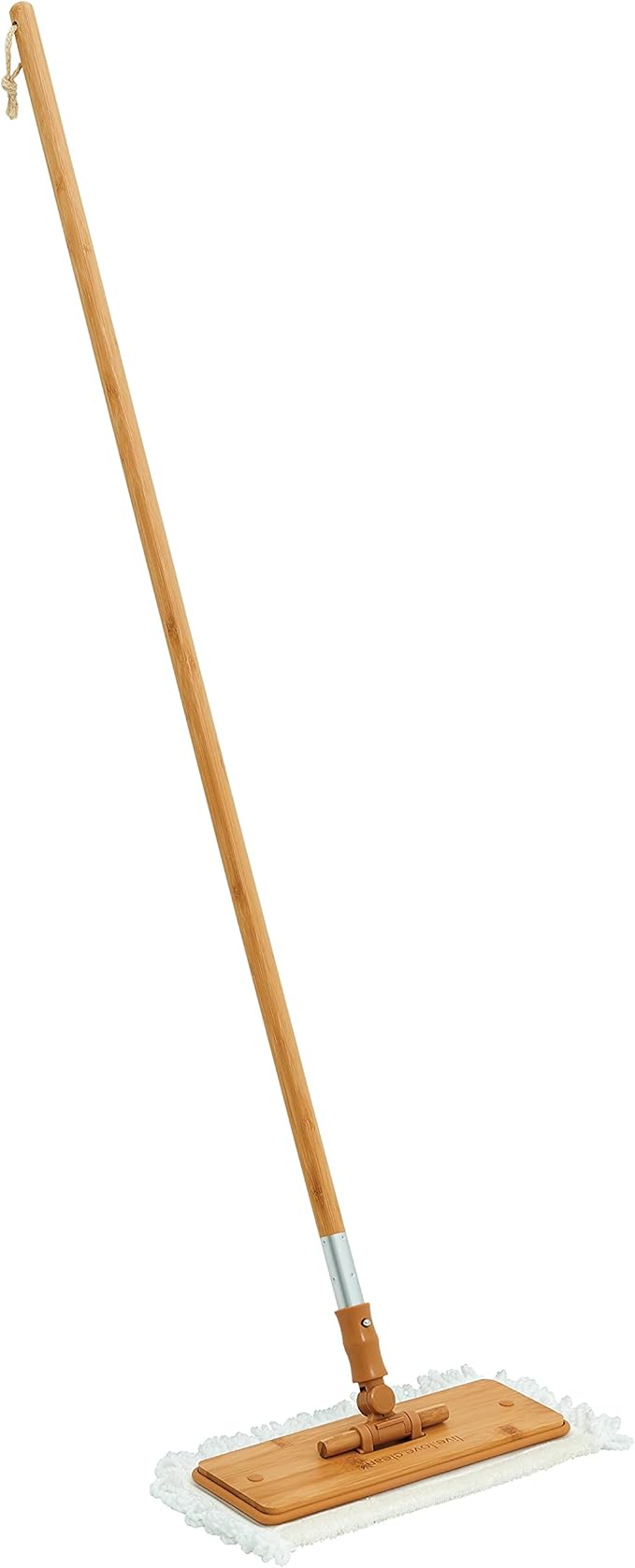 Harper Live.Love.Clean. Bamboo 2-in-1 Smooth Surface Wet/Dry Dust Mop with (2) Washable Pads for Cleaning Dust Pet Hair &amp Fine Dry Dirt