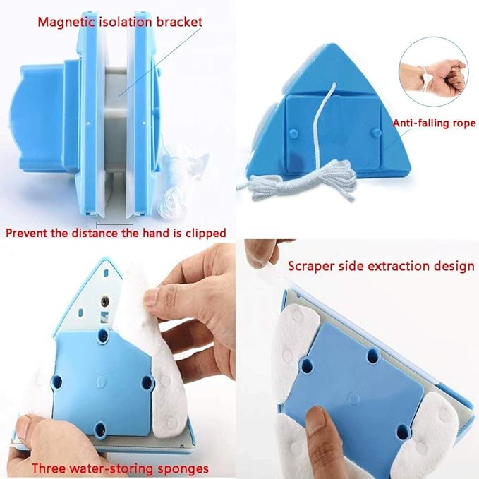 Window Clean Brush Cleaner Glass Wiper Magnetic Cleaning Tools Useful Surface for High-rise Glazed Windows