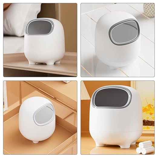 Cabilock Mini Trash Can Cute Cartoon Desktop Wastebasket Small Garbage Bin for Office Bedroom Kitchen Lightweight and Portable Stylish Home Decoration