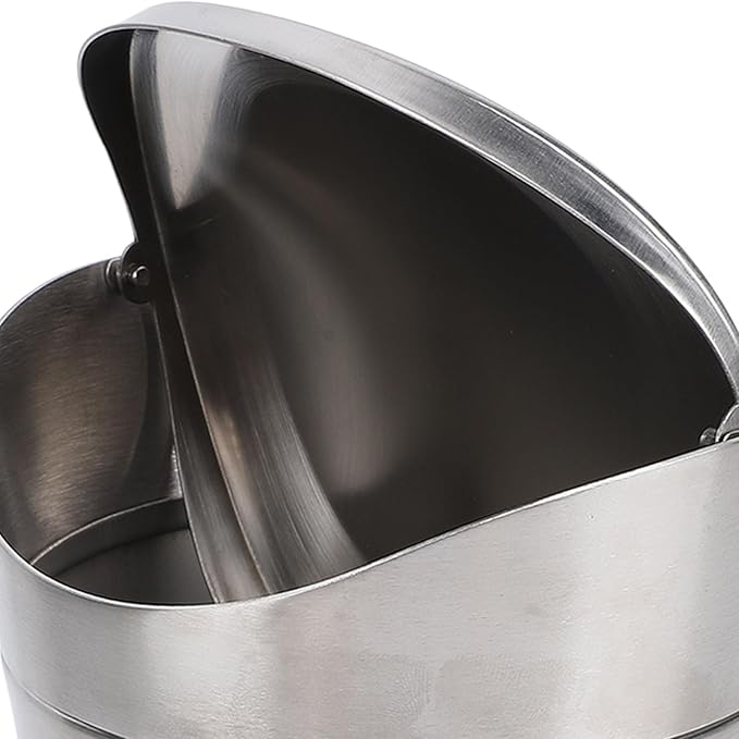 Zerodis Desk Trash Can Wastebaskets Multifunction Tabletop Dustbin Modern Garbage Container Storage Bin with Swing Lid Tiny Waste Basket for Office Home Desk Trash Can Stainless Steel