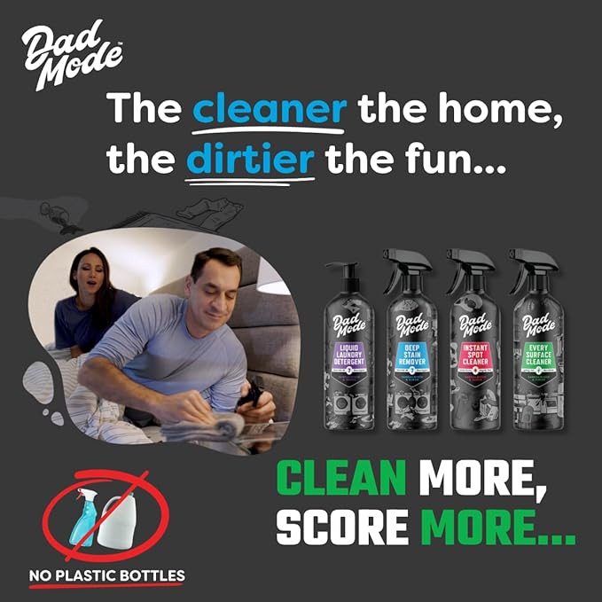 DadMode Instant Fabric Spot Cleaner | 1000 Stain Treatments | Fastest Clothing Spill Remover | 3-Pack Refill | Quick Spray &amp Wipe | Multi-Surface for Clothes Carpet &amp Upholstery | Sandalwood