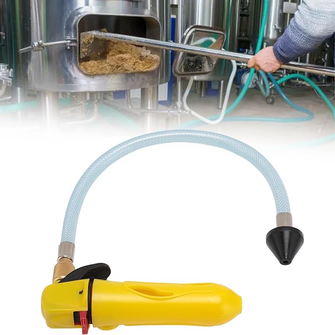 AC Drain Line Cleaner Tool ABS Brass Threaded Drain Opener Tool with Hose for Condensate Line (Yellow)