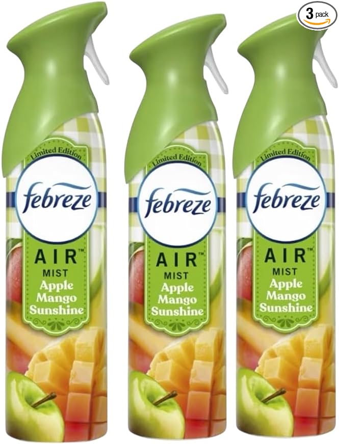 Fe.bereez Air Freshener Spray Odor-Fighting Room Spray Apple Mango Sunshine 8.8oz 3 Counts