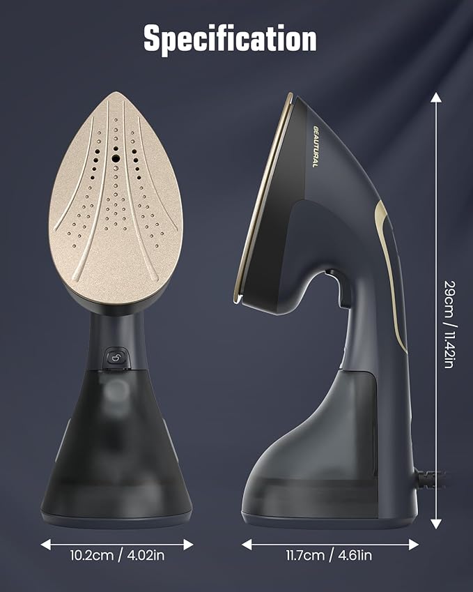 BEAUTURAL Steamer for Clothes 2-in-1 Steam &amp Iron 1200W Handheld Powerful Garment Fabric Wrinkle Remover with Burst Steam Ceramic Heating Plate 30-Second Fast Heat-up Auto-Off (Only for 120V)