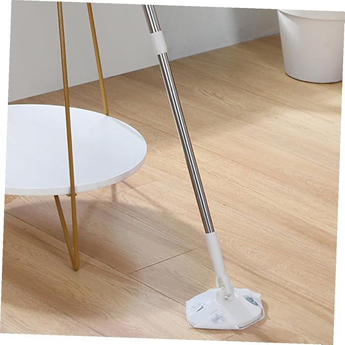 Retractable Dust Mop with Long Handle Triangle Microfiber Dust Mop Cloth Replacement for Household Use