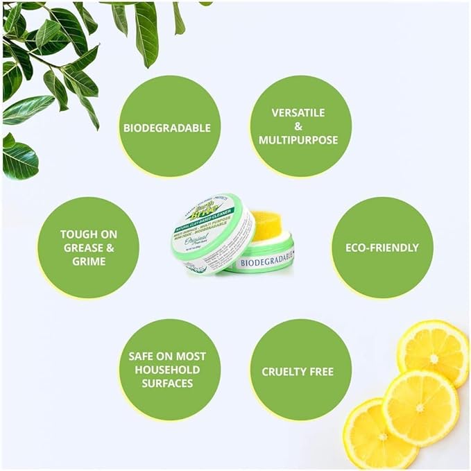 All Natural Multipurpose Cleaner for Bathroom Floor Kitchen and More | 300g Original Natural Clay Tub + Sponge (2-Pack) Includes Bonus Diamond Towel Cleaning Supplies Kit