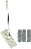 Dust Mop - Wood Floor Mops | Dry Floor Cleaning For Wood | Professional Microfiber Mop | Flat Mop With Stainless Steel Handle | Retractable Handle Dust Cleaning Supplies For Hardwood Tile Kitchen Bath