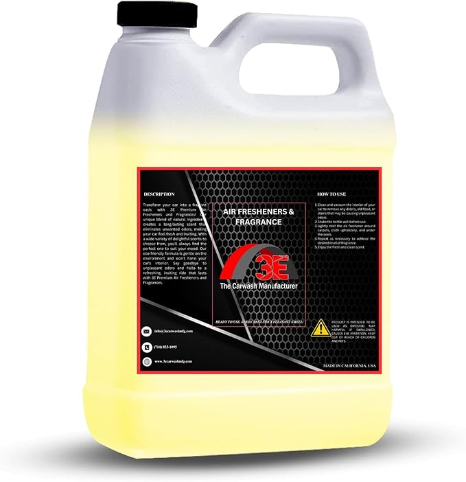 3E Car Air Freshener Concentrate – 64 oz – Professional Automotive Fragrance – Multiple Scents (Jasmine)