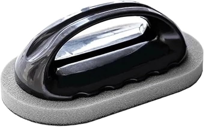 Sponge Brush With Handle Reusable Wipe Eraser Cleaner Kitchen Pot Cleaning Tools(1Pcs Black)