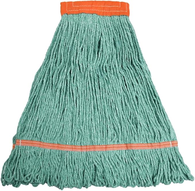 Nine Forty 2-Pack Industrial and Commercial-Grade Looped End Wet Mop Head Refill - Heavy Duty 20 Inch 4-Ply Premium Synthetic Yarn - for Optimal Absorption and Durability - Green (2 Pack Large)