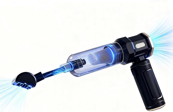 Handheld Car Vacuum Cleaner 16000Pa Vacuum Cleaner and Air Duster Multi-Nozzles for Car Home Office Pet