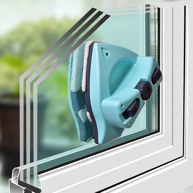 Magnetic Window Cleaner Magnetic Window Cleaner Thickness 14-24Mm Double-Sided Glass Wiper Cleaning Tools 8-Gear Adjustable for High Rise Window Cleaning