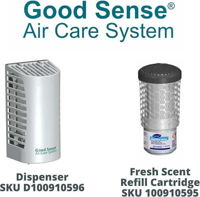 Diversey Good Sense D100910596 60 Day Air Care System Dispenser No Power Required Spill Proof Deodorizing Janitorial Wall Mount Air Freshener Cartridge Holder Pack of 6