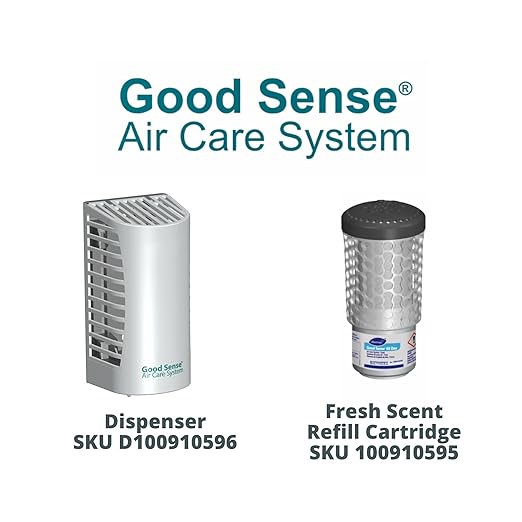 Diversey 100910595 Good Sense 60 Day Air Care System Cartridge Deodorizer &amp Freshener for Restrooms Gyms &amp High Traffic Public Spaces Fresh Scent Refill 1-Cartridge