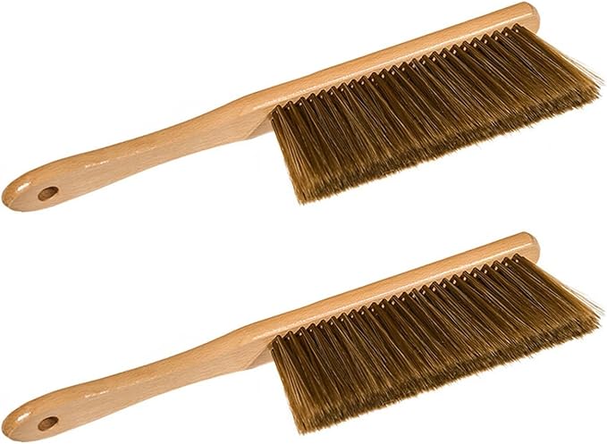 Hand Broom 2 Pcs Wood Drafting Brush Bristles are Neat and Dense Bench Brush Extended Handle for Comfortable Grip